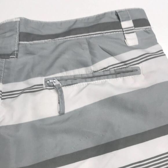 IRON COMPANY Mens 32 Gray Striped Shorts - Picture 3 of 4